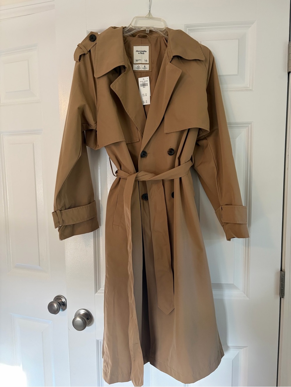 Abercrombie & Fitch Double-Breasted Trench Coat - Tan